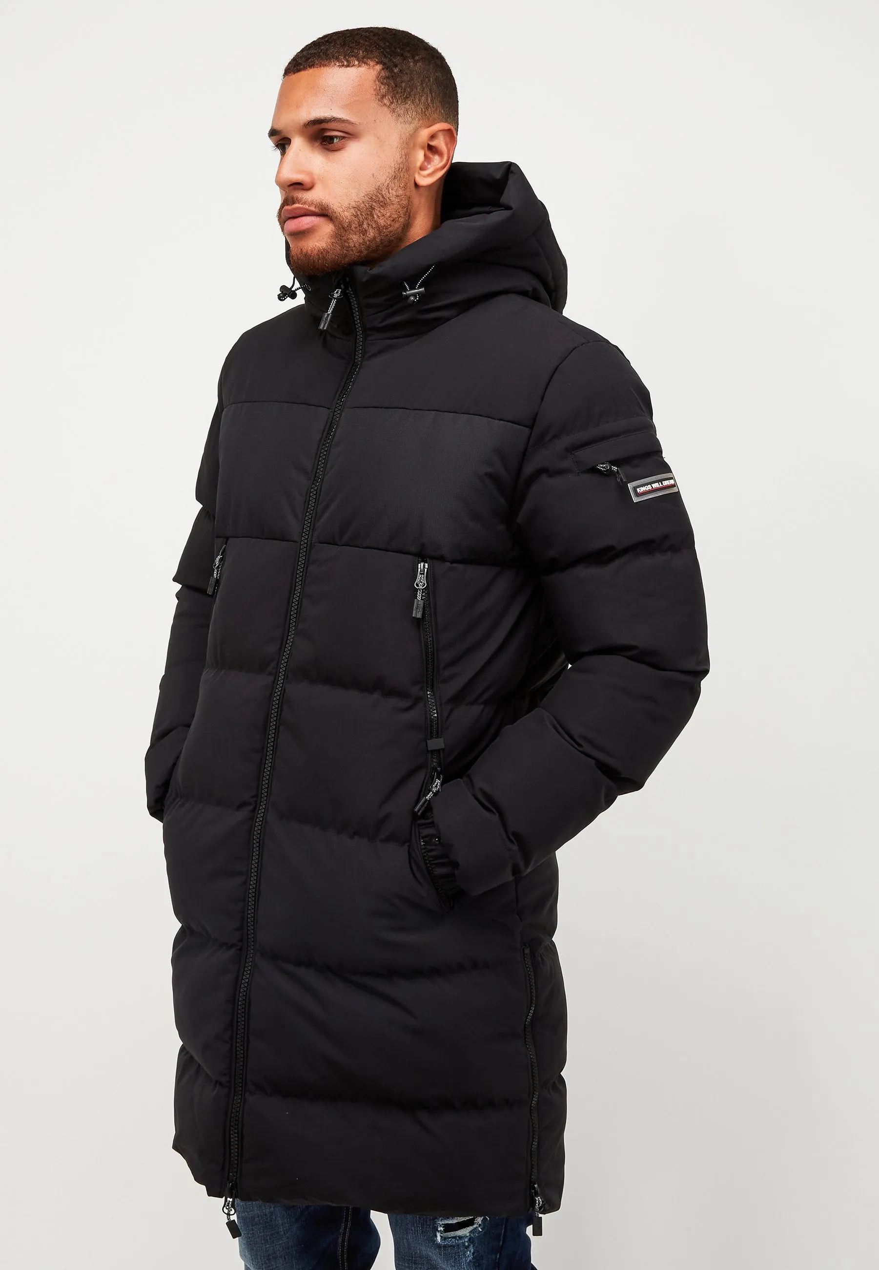 Kings Will Dream Montana Longline Puffer Parka Jacket Black
