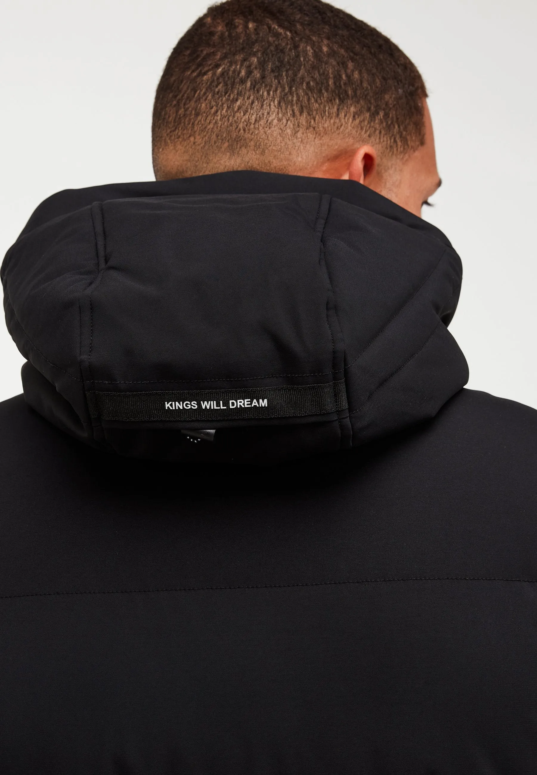 Kings Will Dream Montana Longline Puffer Parka Jacket Black