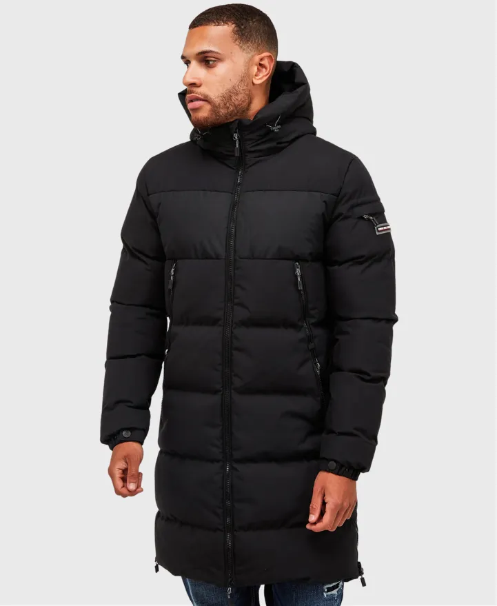 Kings Will Dream Montana Longline Puffer Parka Jacket Black
