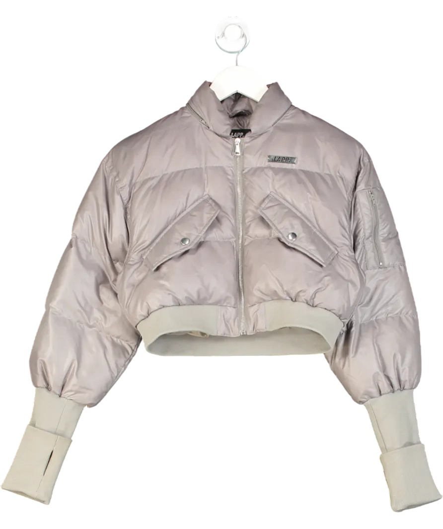 Lapp Grey Cropped Puffer Jacket UK M