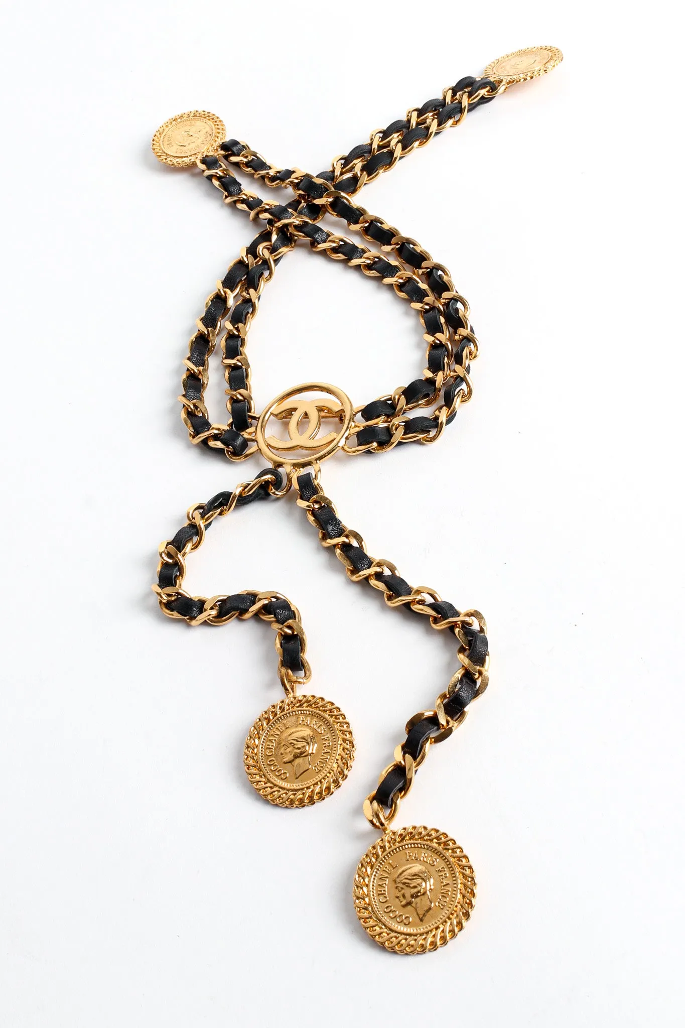 Leather Chain Triple Pin Brooch