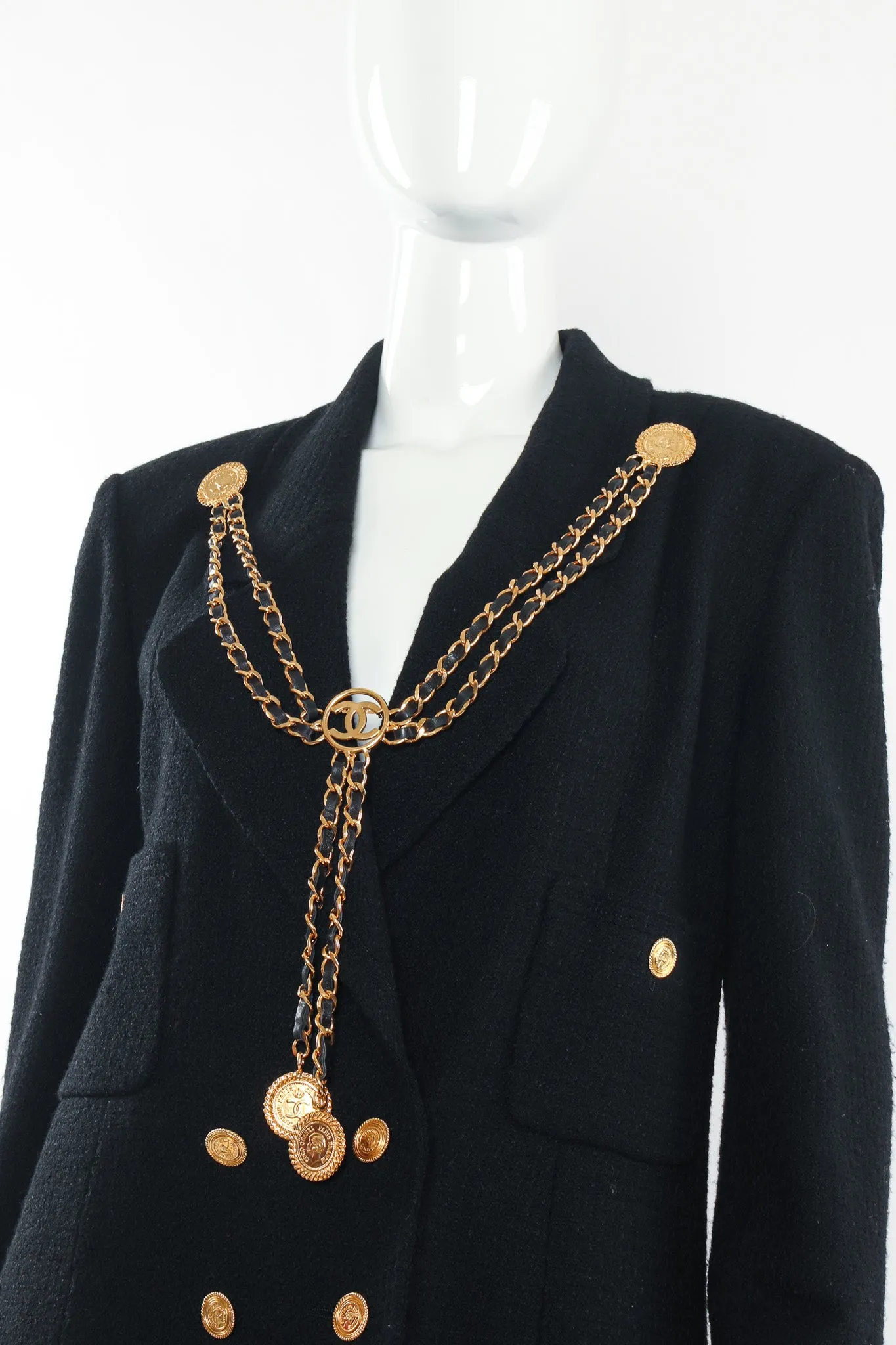 Leather Chain Triple Pin Brooch