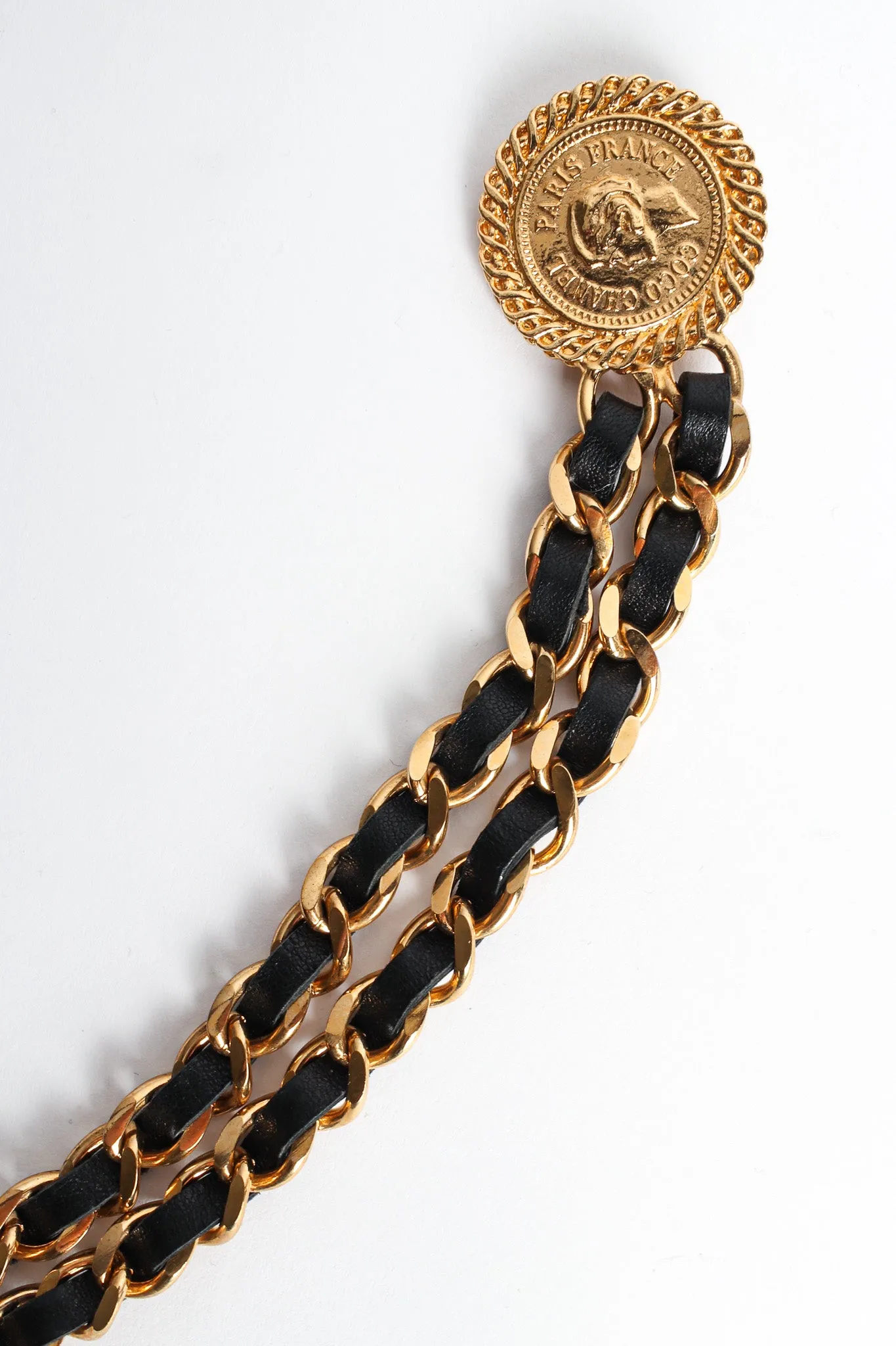 Leather Chain Triple Pin Brooch