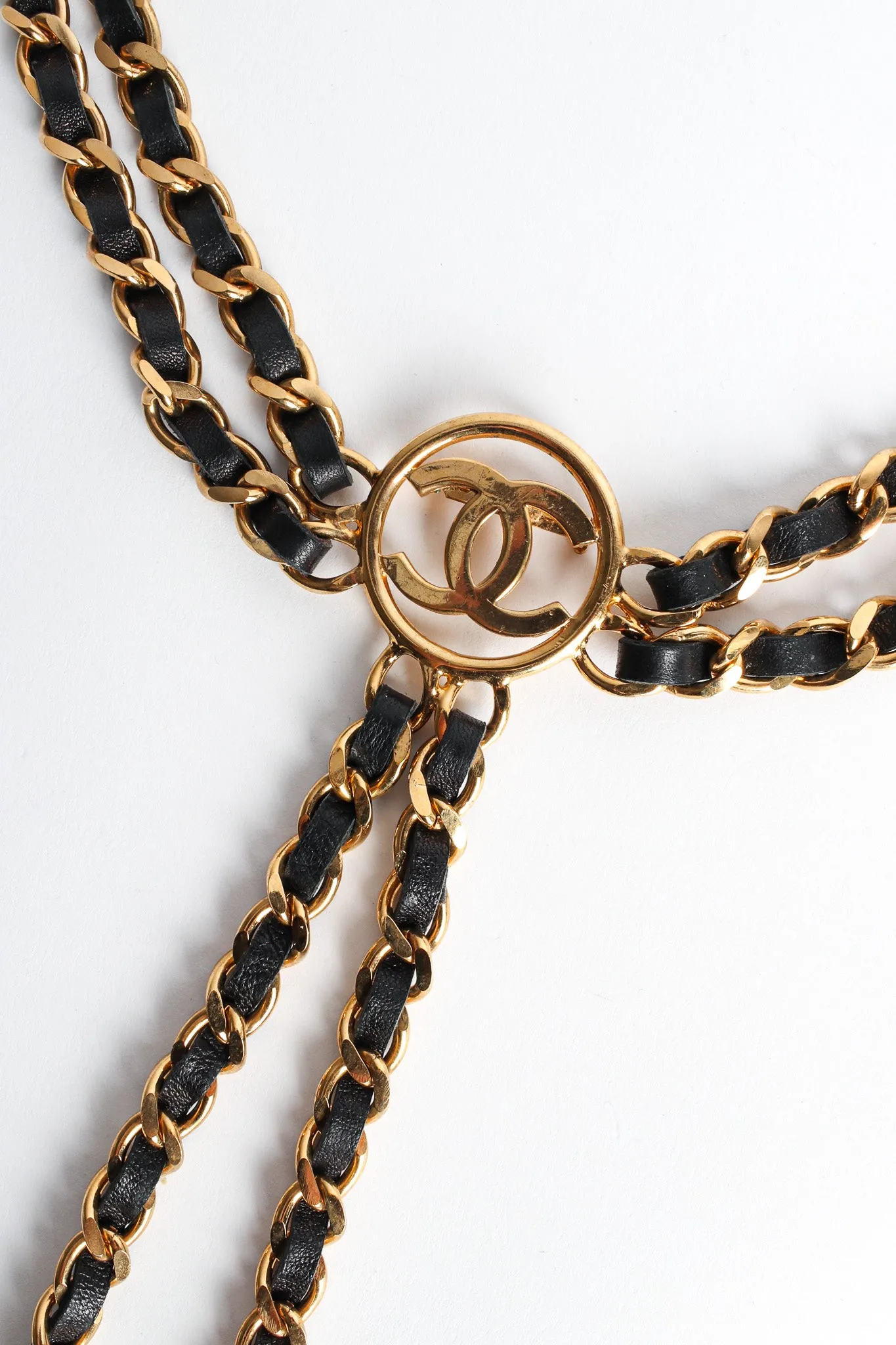 Leather Chain Triple Pin Brooch