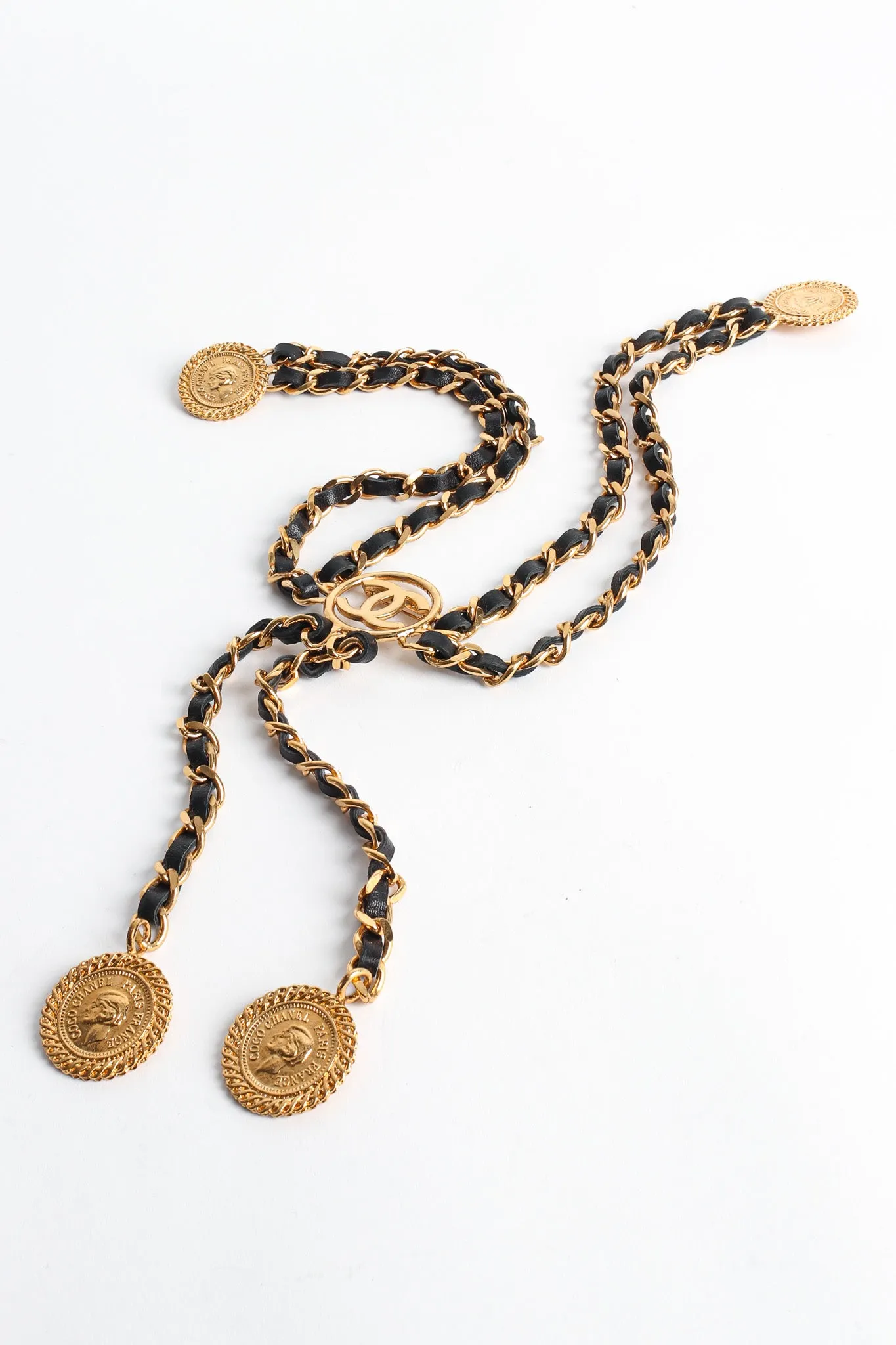 Leather Chain Triple Pin Brooch