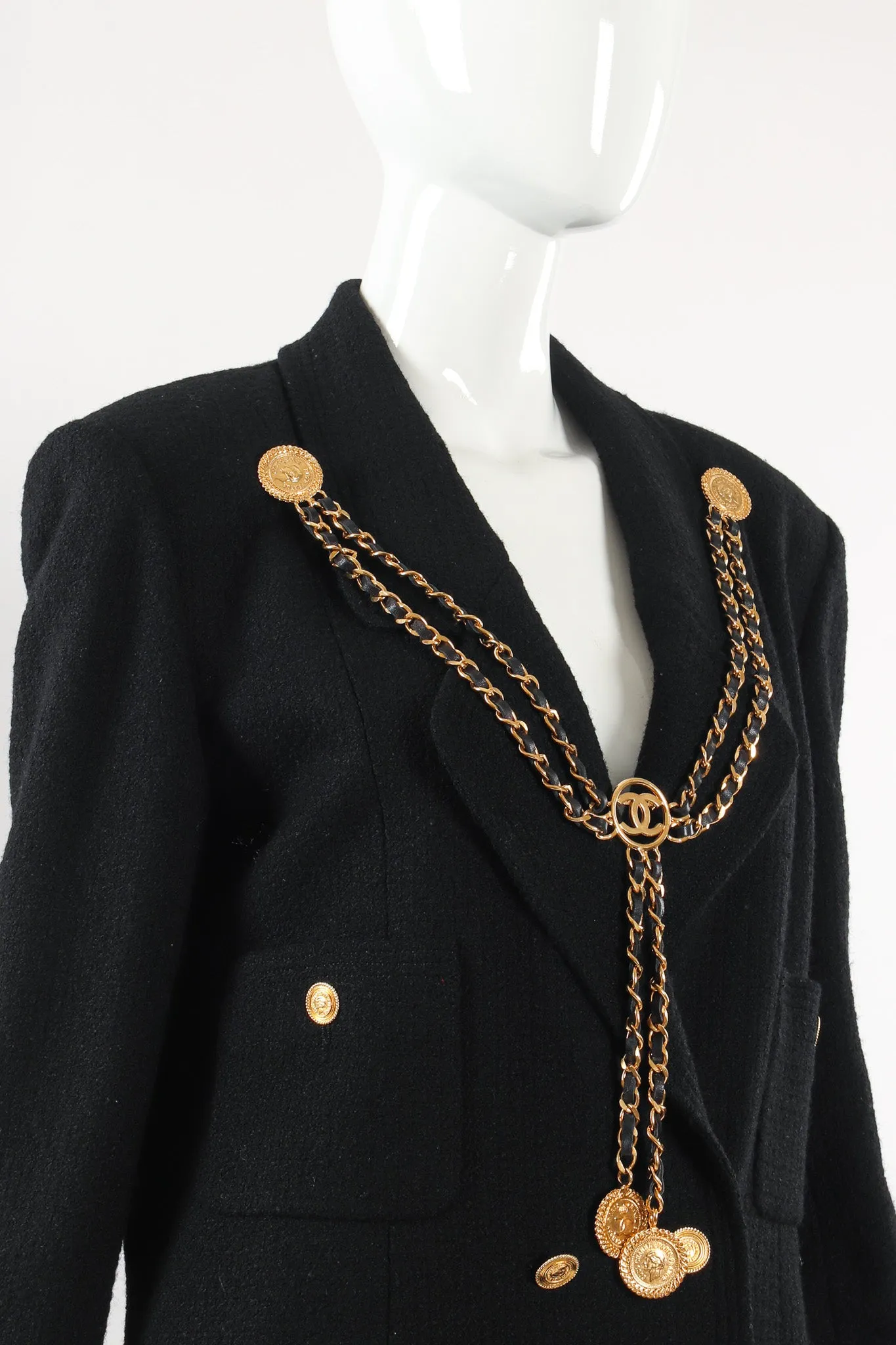 Leather Chain Triple Pin Brooch