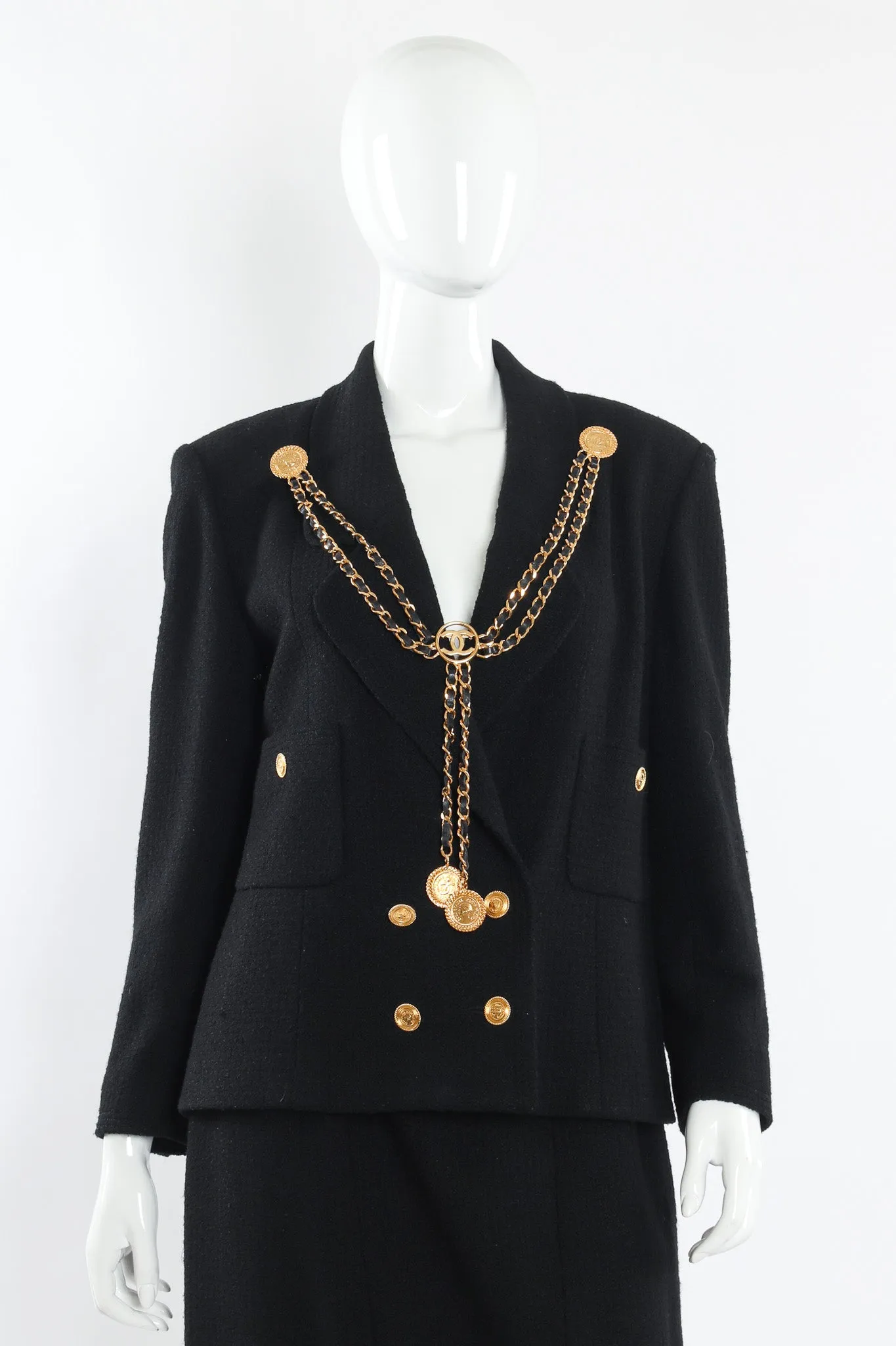 Leather Chain Triple Pin Brooch