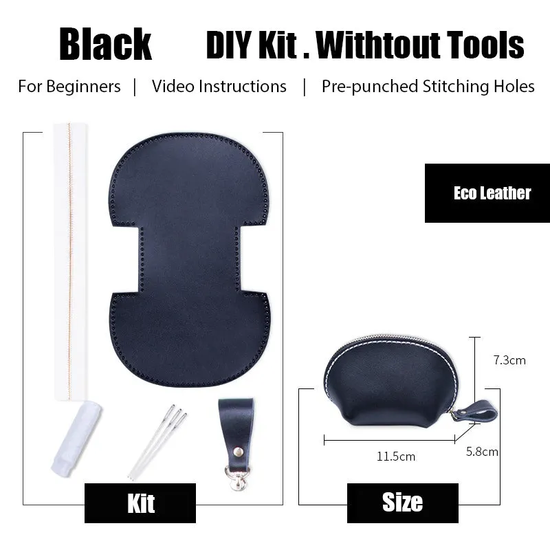 Leather Coin Pouch Kit DIY Leather Shell Coin Wallet Kits DIY Eco Leather Project DIY Leather Kit