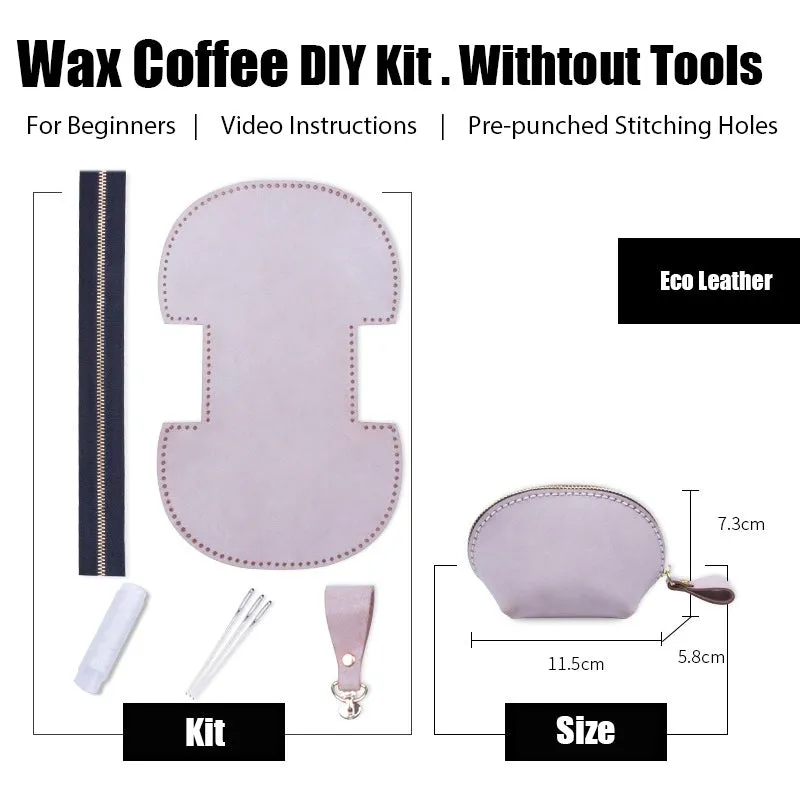 Leather Coin Pouch Kit DIY Leather Shell Coin Wallet Kits DIY Eco Leather Project DIY Leather Kit
