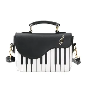 Leather Crossbody Piano Pattern Handbag