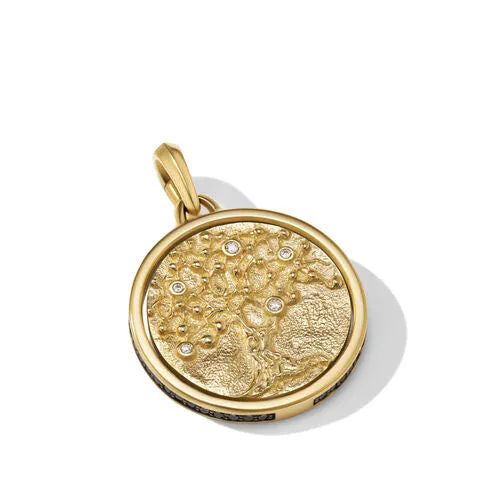 Life and Death Duality Amulet in 18K Yellow Gold with Diamonds