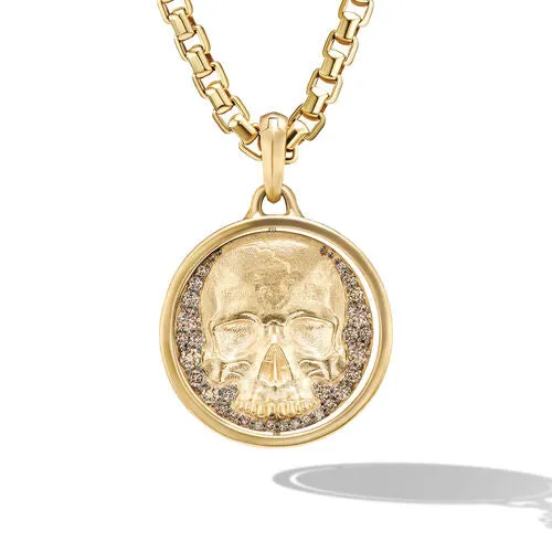 Life and Death Duality Amulet in 18K Yellow Gold with Diamonds