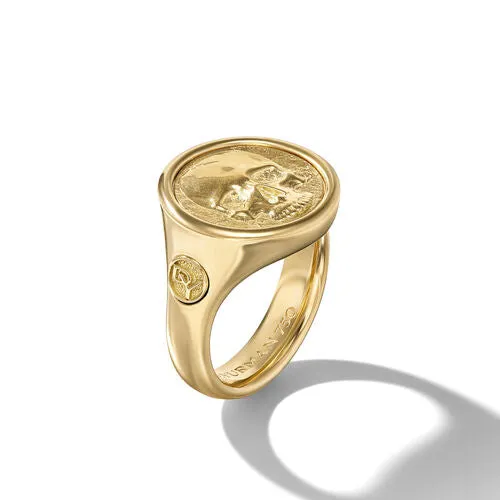 Life and Death Ring in 18K Yellow Gold, Size 9