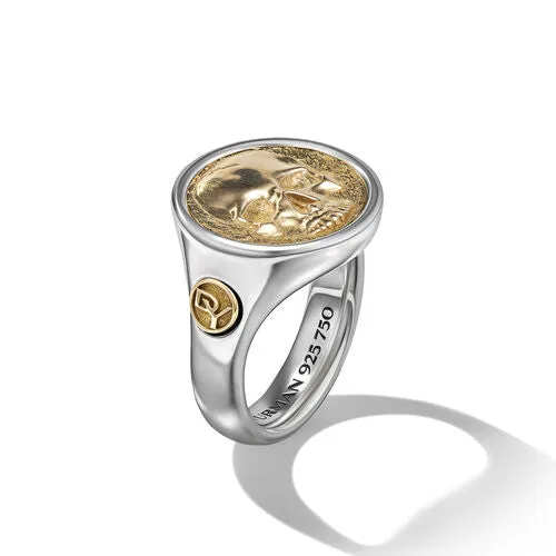 Life and Death Ring in Silver and Yellow Gold, Size 9