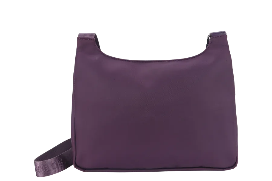 LONGCHAMP MESSENGER PURPLE NYLON SILVER HARDWARE