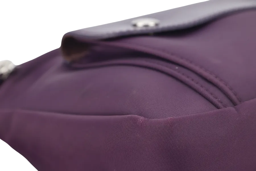 LONGCHAMP MESSENGER PURPLE NYLON SILVER HARDWARE