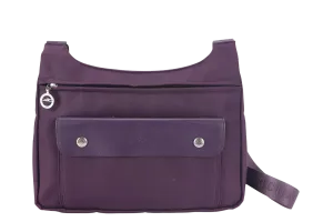 LONGCHAMP MESSENGER PURPLE NYLON SILVER HARDWARE