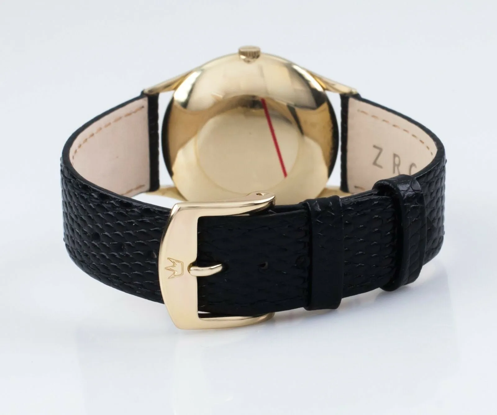 Longines 14k Yellow Gold Men's Hand-Winding Watch w/ Black Leather Band