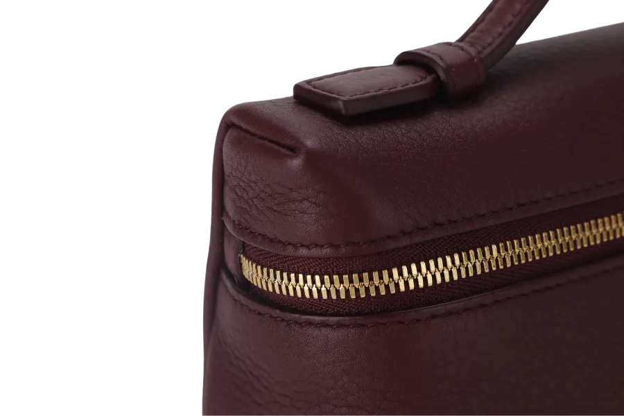 LORO PIANA EXTRA POCKET L19 AZUKI BEANS (Q07N) COLOR GRAINED CALFSKIN GOLD HARDWARE WITH STRAP, DUST COVER AND BOX