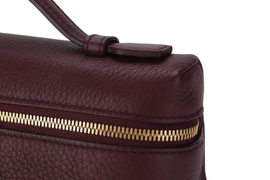 LORO PIANA EXTRA POCKET L19 AZUKI BEANS (Q07N) COLOR GRAINED CALFSKIN GOLD HARDWARE WITH STRAP, DUST COVER AND BOX