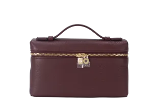 LORO PIANA EXTRA POCKET L19 AZUKI BEANS (Q07N) COLOR GRAINED CALFSKIN GOLD HARDWARE WITH STRAP, DUST COVER AND BOX