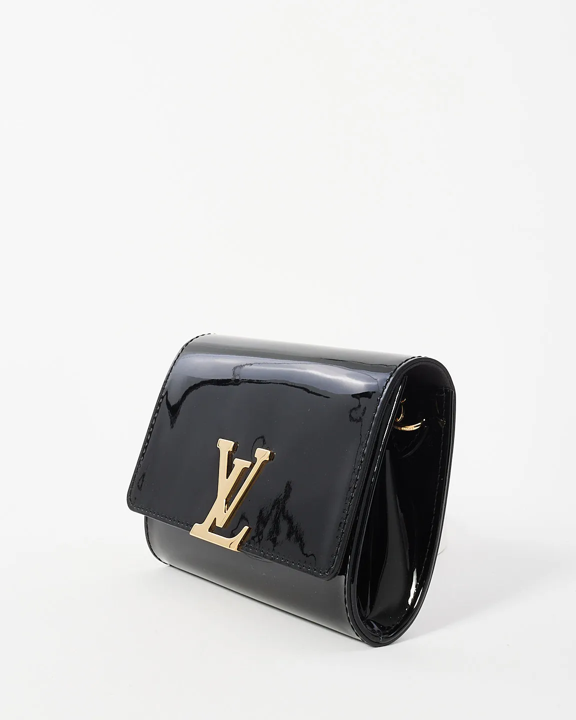 Louis Vuitton Black Patent Leather Chain Louise PM Bag