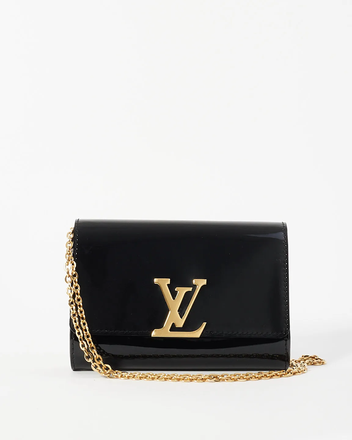 Louis Vuitton Black Patent Leather Chain Louise PM Bag