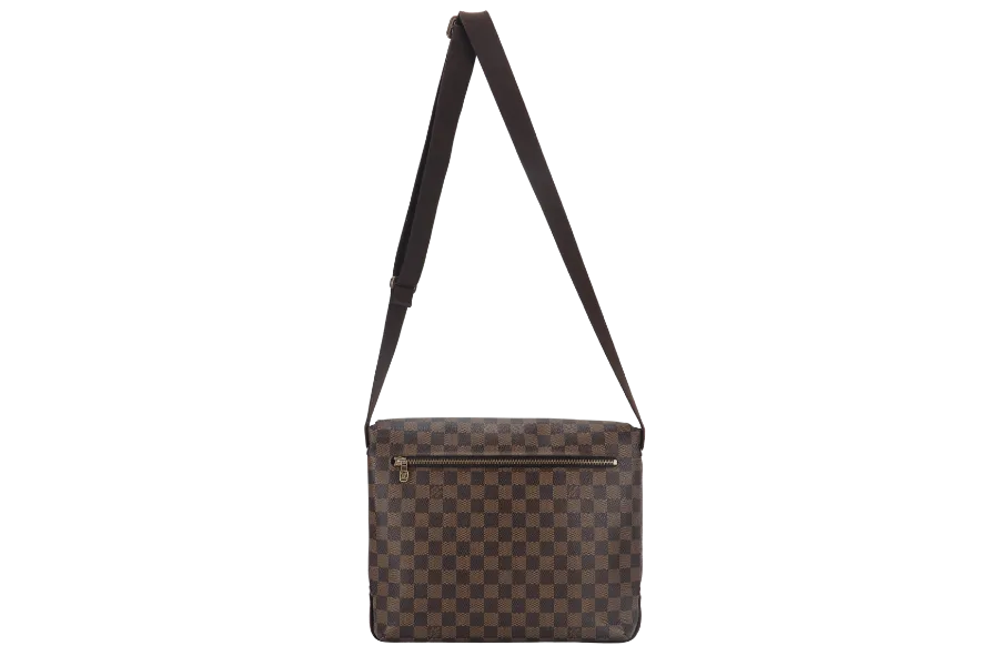 LOUIS VUITTON BROOKLYN MESSENGER BAG MM DAMIER EBENE CANVAS GOLD HARDWARE