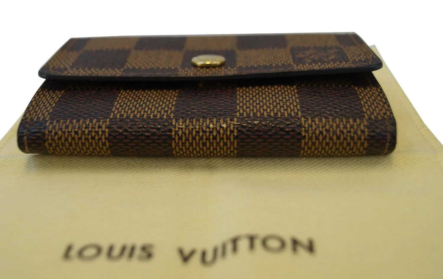 LOUIS VUITTON Damier Ebene Porte Monnaie Plat Coin Purse Wallet - Final Call