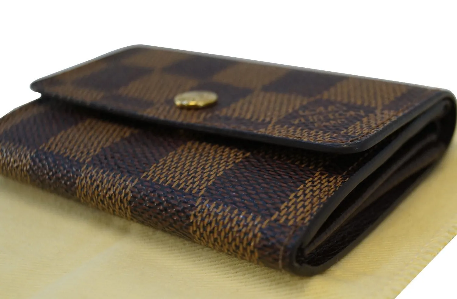 LOUIS VUITTON Damier Ebene Porte Monnaie Plat Coin Purse Wallet - Final Call