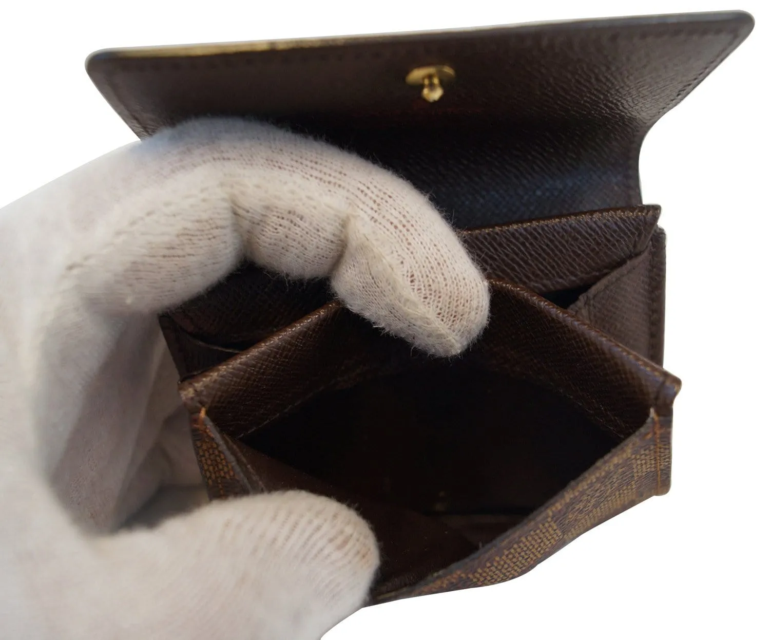 LOUIS VUITTON Damier Ebene Porte Monnaie Plat Coin Purse Wallet - Final Call