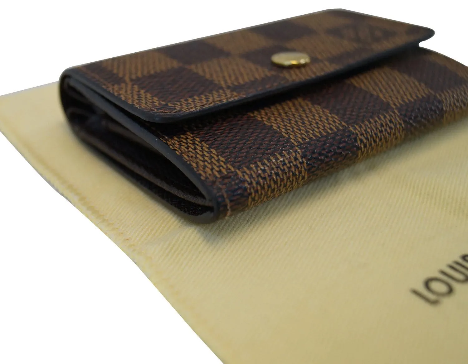 LOUIS VUITTON Damier Ebene Porte Monnaie Plat Coin Purse Wallet - Final Call
