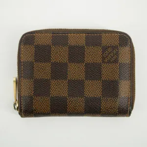Louis Vuitton Damier Ebene Zippy Coin Purse Brown #2988