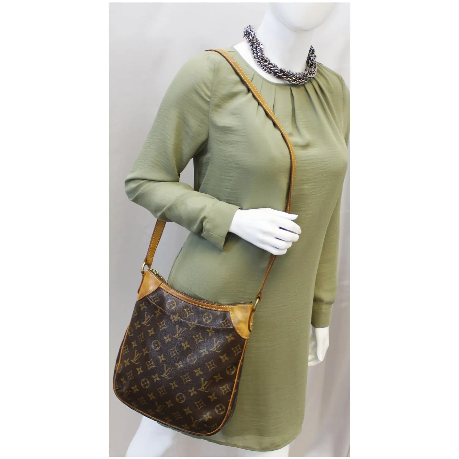 LOUIS VUITTON Odeon PM Monogram Canvas Shoulder Crossbody Bag Brown