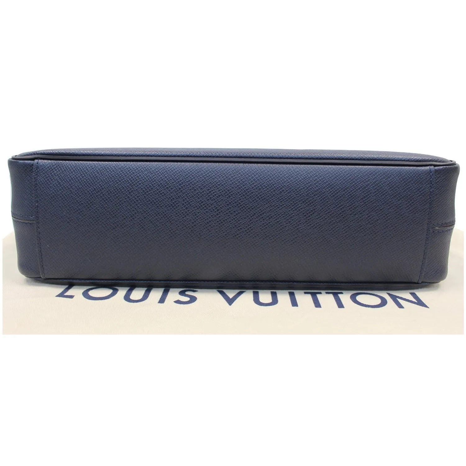 LOUIS VUITTON Roman MM Taiga Leather Messenger Bag Blue
