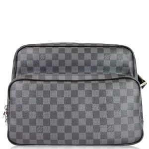 LOUIS VUITTON Sac Leoh Damier Graphite Messenger Bag Black - 20% OFF