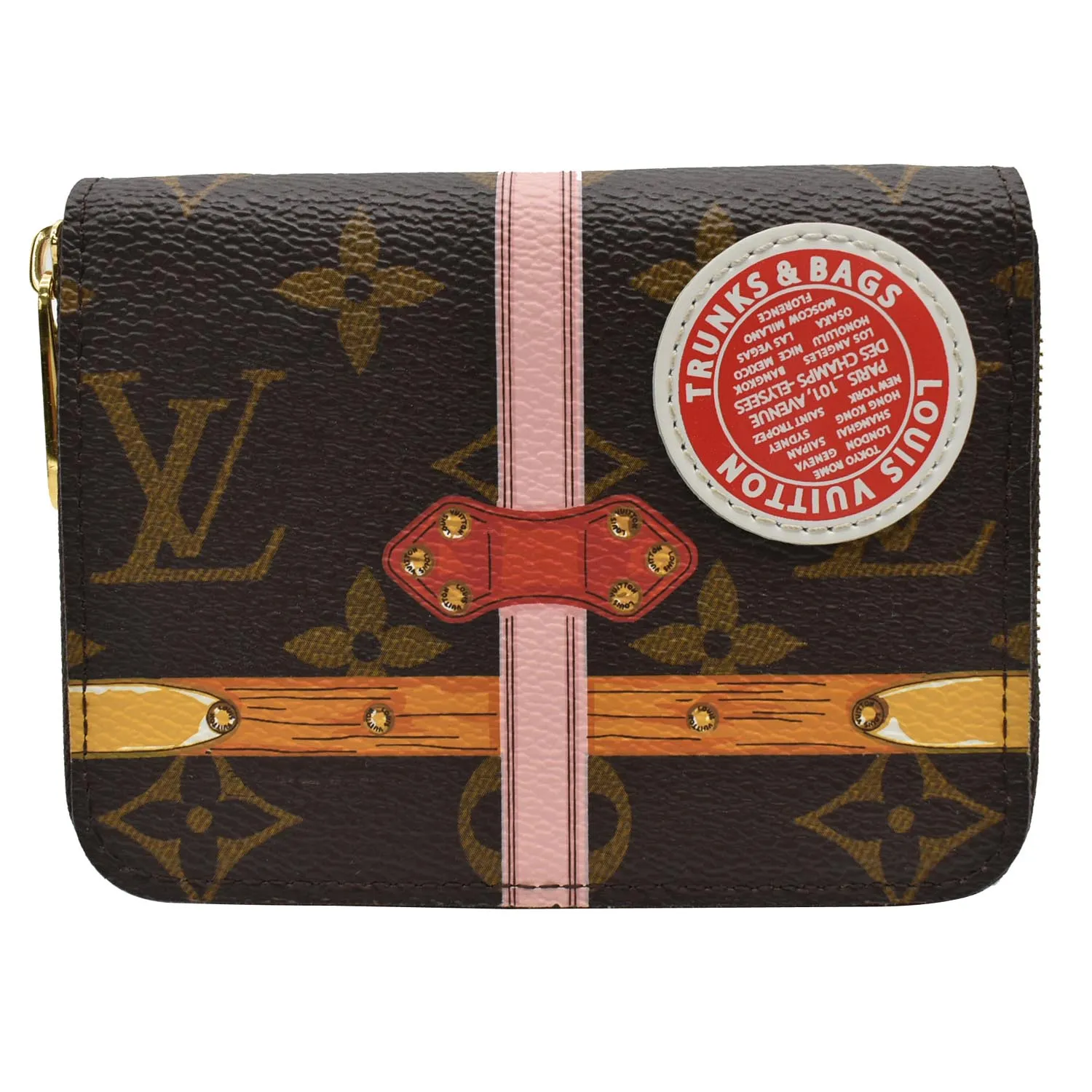 LOUIS VUITTON Summer Trunks Monogram Canvas Zippy Coin Purse Brown