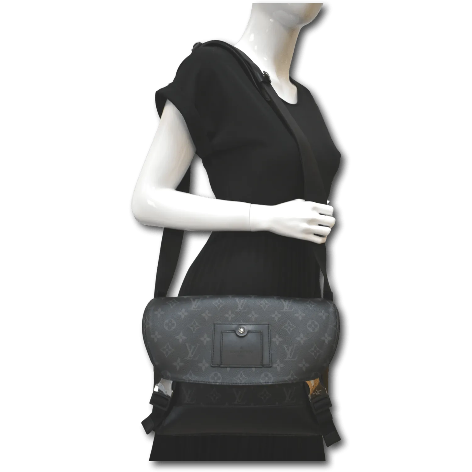 LOUIS VUITTON Voyager PM Monogram Eclipse Messenger Bag Black