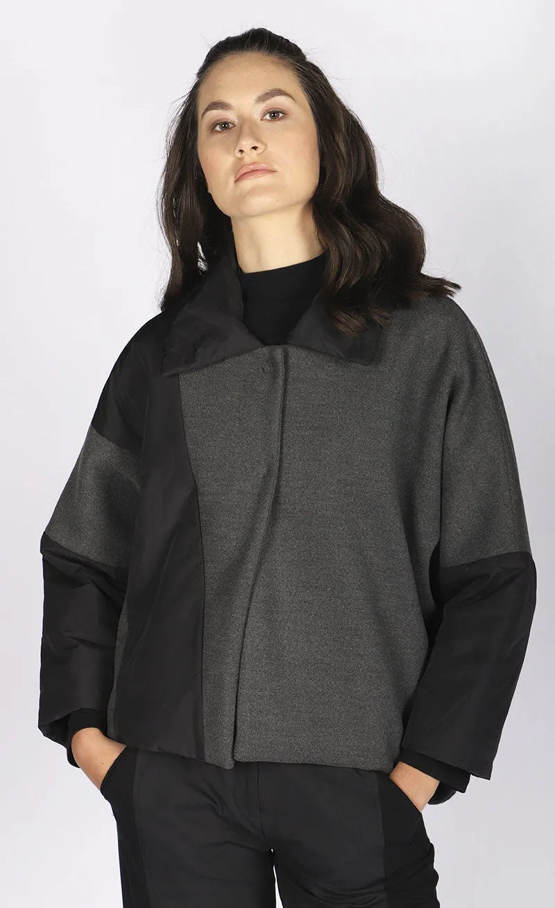 Luukaa Short Anthracite Coat