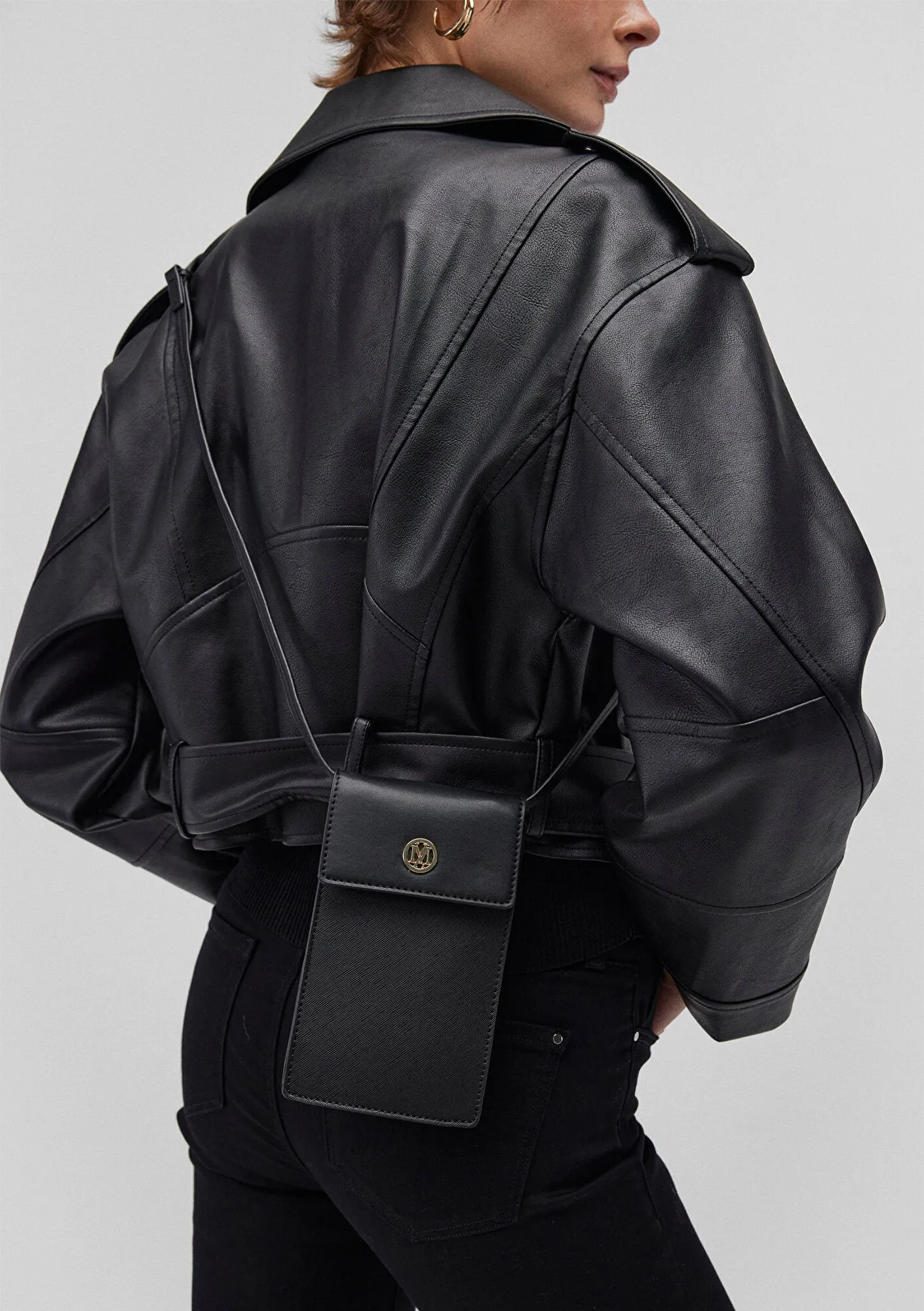 M Logo Detailed Phone Bag