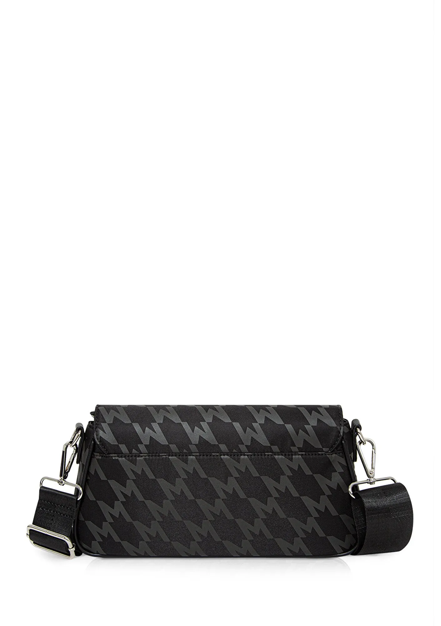 M Logo Printed Black Messenger Bag
