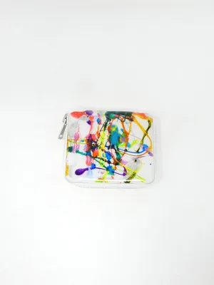 Macromauro Paint Wallet, White Multi, Square