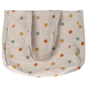 Maileg Linen Tote Bag, Multi Dots, Small