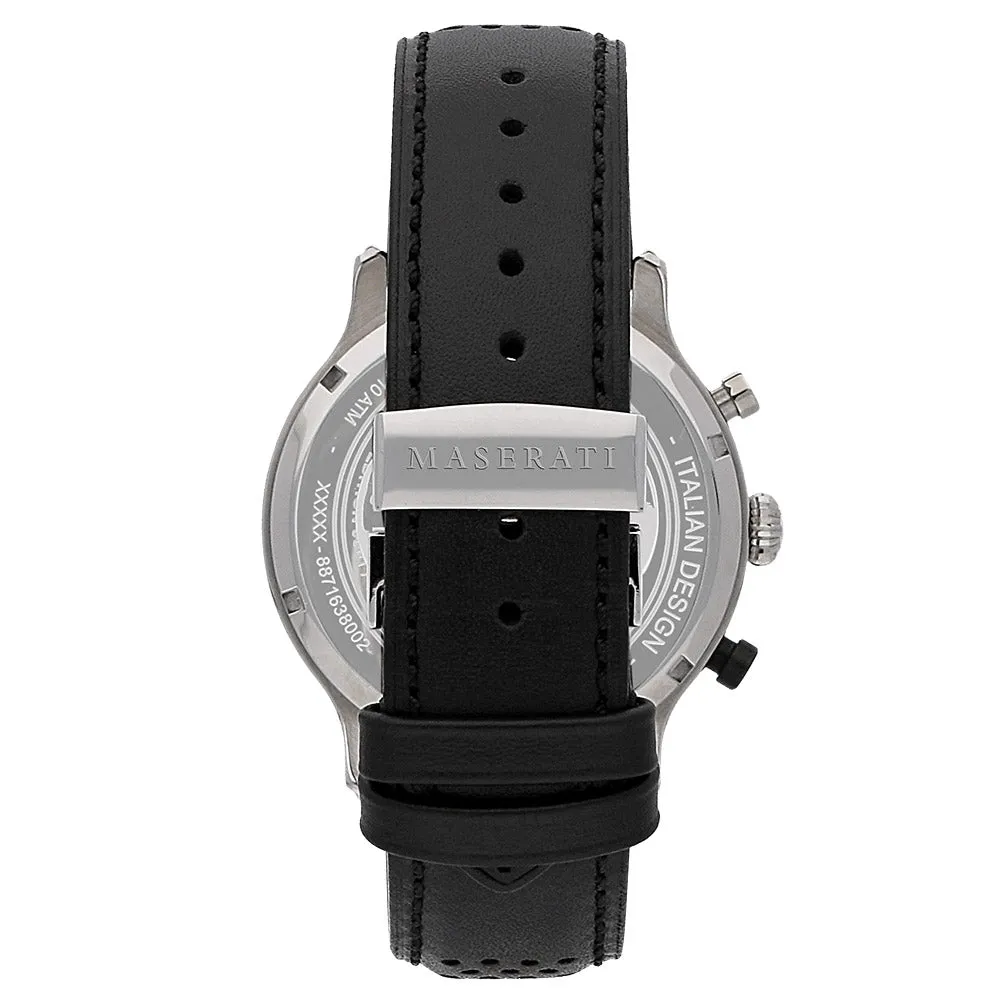Maserati Epoca Limited Edition 42mm Black Leather Men's Watch & Keychain Set - R8871638002