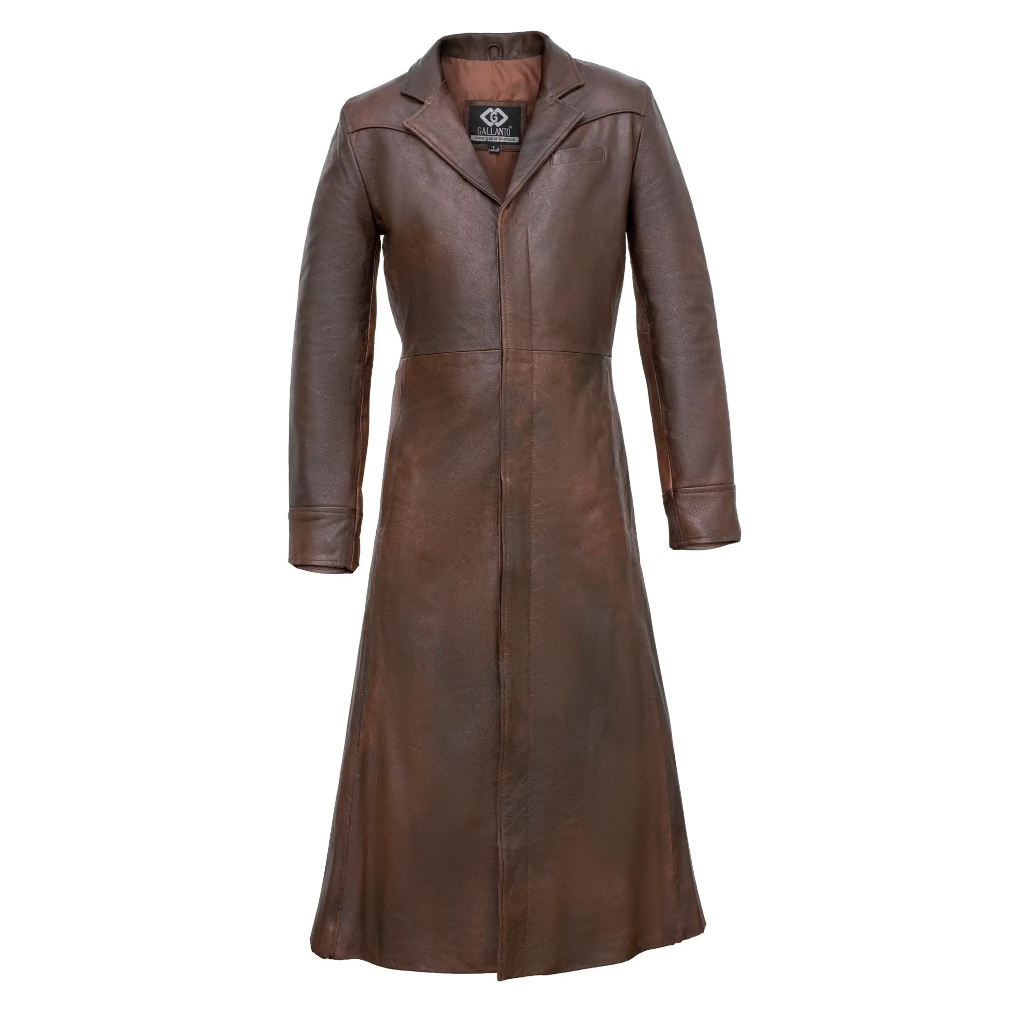 Matrix Neo Black Leather Trench Long Coat - Men's Long Trench Coat Gothic Style