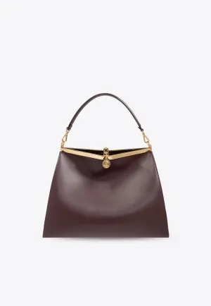 Medium Vela Leather Shoulder Bag