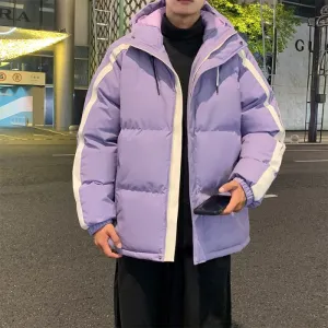 Men's Relaxed-fit Stain-resistant Hooded Puffer Jacket for Winter
