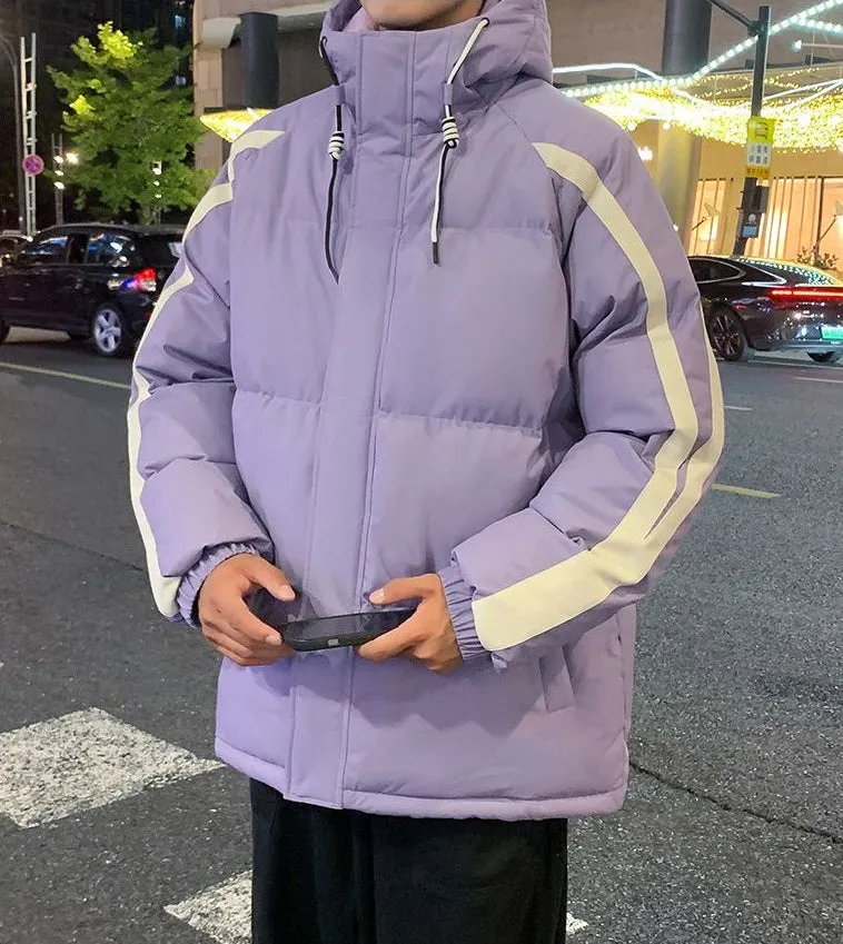 Men's Relaxed-fit Stain-resistant Hooded Puffer Jacket for Winter