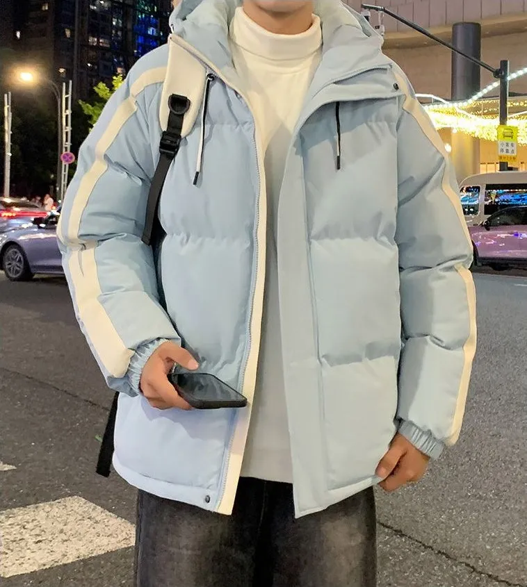 Men's Relaxed-fit Stain-resistant Hooded Puffer Jacket for Winter