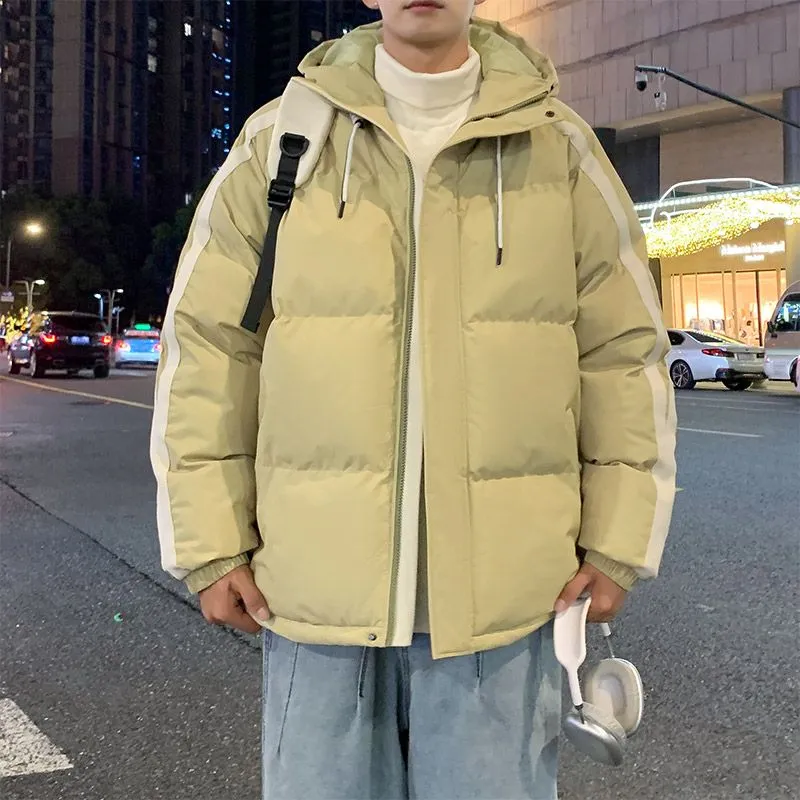 Men's Relaxed-fit Stain-resistant Hooded Puffer Jacket for Winter
